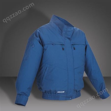 DFJ310 充电式风冷夹克 拉链休闲青年宽松型侧缝插袋蓝色外穿男装