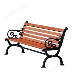 西安世腾厂家公园椅子 户外长椅休闲实木塑木公共座椅长条凳靠背排椅庭院椅铁艺