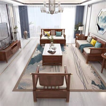 买新中式沙发 实木新中式沙发图片大全 别墅新中式沙发 新中式