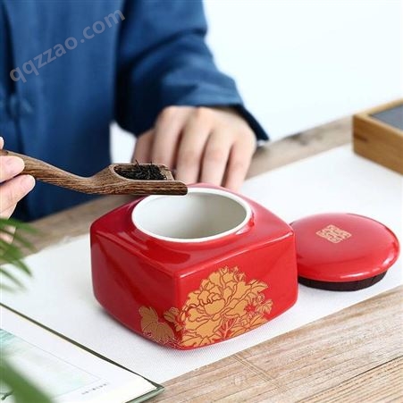 陶瓷带盖储物罐家居摆件水缸储存茶罐茶叶缸 陶瓷茶叶罐