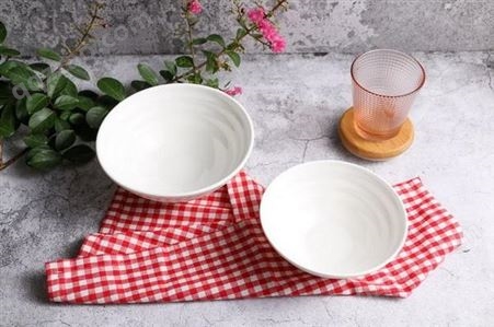 佳润 A003 罗纹喇叭碗厂家 白瓷碗 陶瓷碗 新骨瓷饭碗 汤碗 新骨瓷 陶瓷碗