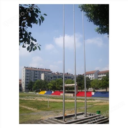 学校用不锈钢旗杆 款式多样 可手动升旗 可以选用电动升降旗帜