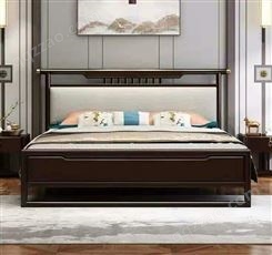新中式白蜡木实木床 实木床双人床 实木床价格 实木床双人床