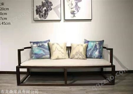 新中式 黑檀罗汉床 全实木沙发禅意组合客厅