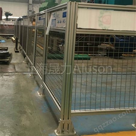 铝型材移动车间隔离网 亚克力防护围栏 4040铝合金框架黄色网格