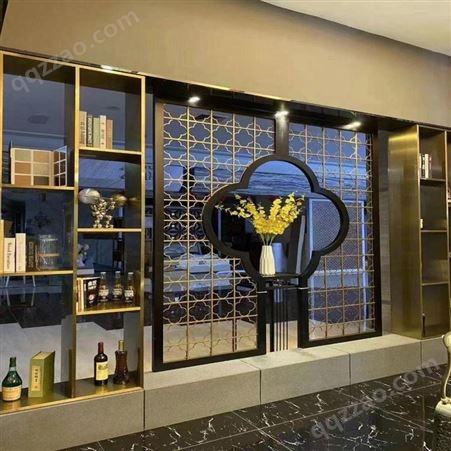 不锈钢酒柜 客厅餐厅玻璃酒柜定制发光酒柜