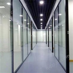 胶州铝合金玻璃隔断 至本锦恒 办公室百叶双层玻璃隔断墙厂家定制
