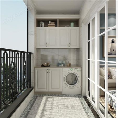 铝唯全铝合金阳台柜简约户外洗衣烘干机伴侣柜 储物柜来图定制