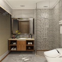 铝唯太空铝浴室柜 整体卫浴柜吊柜设计 全铝家具定制