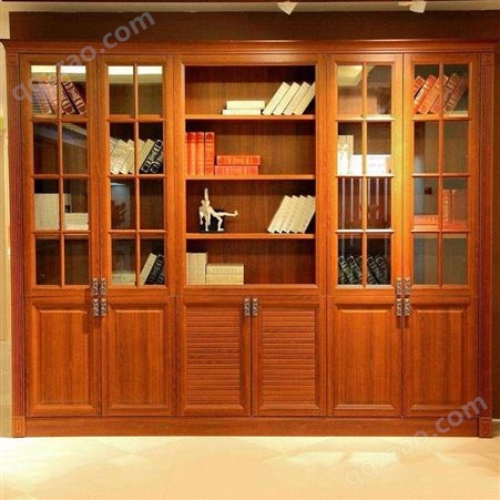 铝唯铝合金组合书房陈列柜 欧式全铝书柜来图定制安装