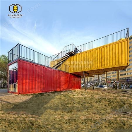 四川大黄蜂模块化房屋 绿色喷漆集装箱商业体定制设计打造规划DHF-CT-5692