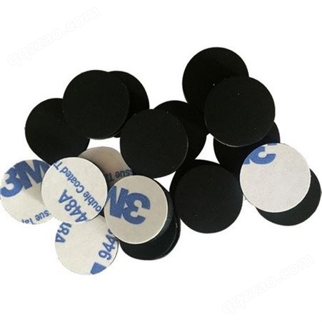 黑色圆形橡胶脚垫 家具电器防滑耐磨橡胶面背胶橡胶垫片厂家