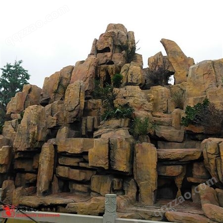 公园塑假山制作水泥TCP塑石假山手工雕刻人造山石