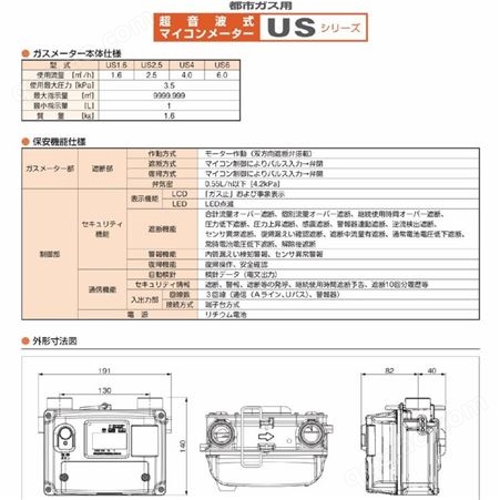 Aichi 爱知时计电机株式会社燃气表超声波微电脑仪表 US1.6