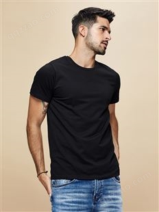 怀柔T恤定制250g14支重磅男装上衣圆领纯色打底衫