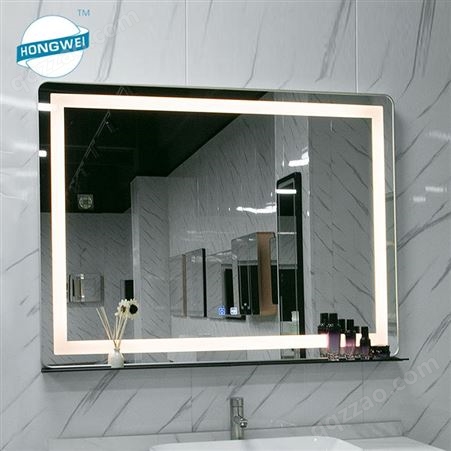 贴墙led防雾镜 浴室卫生间智能镜 多功能浴室镜 三色变换化妆镜
