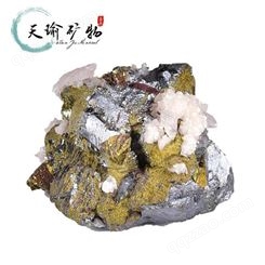 铁闪锌矿方解石共生原矿 天然矿物晶体奇石摆件 地质石头标本