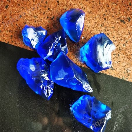 辰洋现货批发 装饰造景彩色玻璃砂 蓝色玻璃水晶石