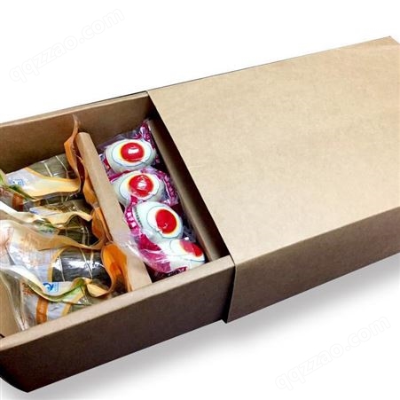 精品牛皮纸大闸蟹包装盒定做 抽拉式纸盒手拎式包装纸盒