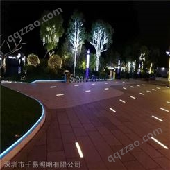 户外地埋灯带 广场地面环形发光灯 LED不锈钢玻璃地砖灯 千易定制