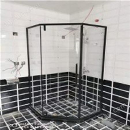定制简易淋浴房 浴室玻璃隔断 沐浴房 铭轩弧扇形干湿分离隔断价格