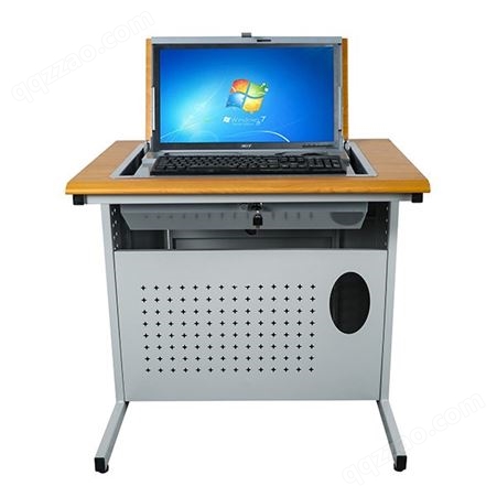 托克拉克学校嵌入式翻转电脑桌椅机房新款电脑课桌多媒体培训桌子