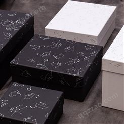 天地盖高档礼品盒 长方形星空大号礼物盒黑色硬纸盒 